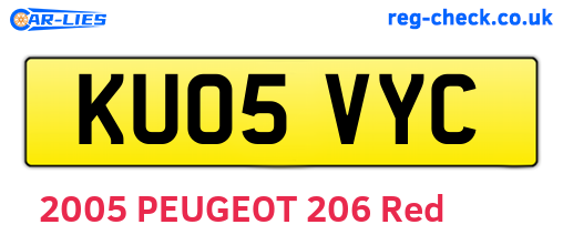 KU05VYC are the vehicle registration plates.