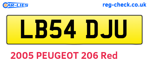 LB54DJU are the vehicle registration plates.
