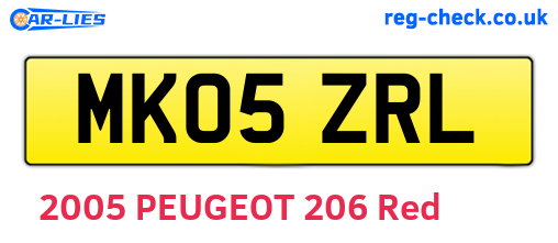 MK05ZRL are the vehicle registration plates.