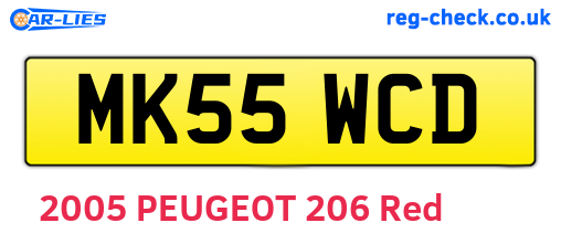 MK55WCD are the vehicle registration plates.