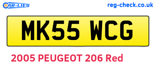 MK55WCG are the vehicle registration plates.