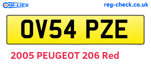OV54PZE are the vehicle registration plates.