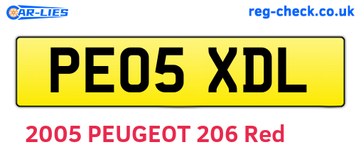 PE05XDL are the vehicle registration plates.