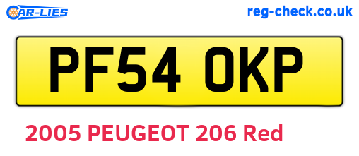 PF54OKP are the vehicle registration plates.