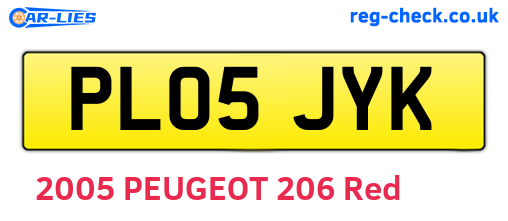 PL05JYK are the vehicle registration plates.