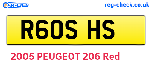 R60SHS are the vehicle registration plates.