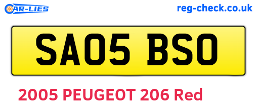 SA05BSO are the vehicle registration plates.
