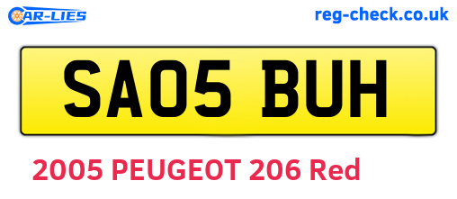 SA05BUH are the vehicle registration plates.
