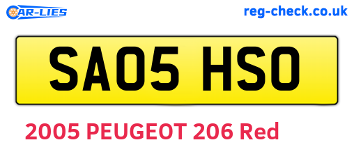 SA05HSO are the vehicle registration plates.
