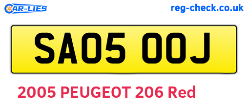SA05OOJ are the vehicle registration plates.