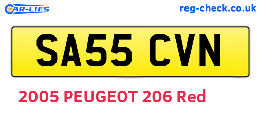 SA55CVN are the vehicle registration plates.