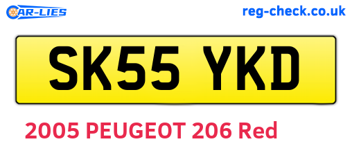 SK55YKD are the vehicle registration plates.