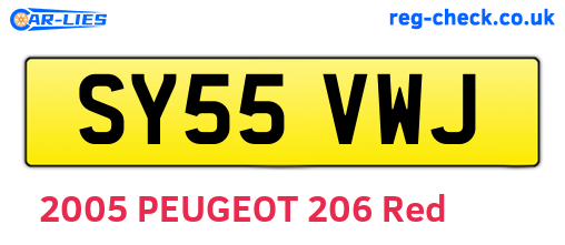 SY55VWJ are the vehicle registration plates.