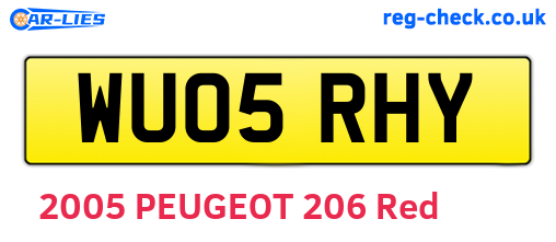 WU05RHY are the vehicle registration plates.