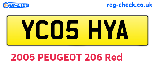 YC05HYA are the vehicle registration plates.