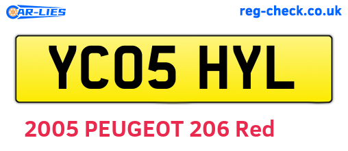 YC05HYL are the vehicle registration plates.