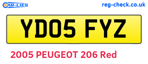 YD05FYZ are the vehicle registration plates.