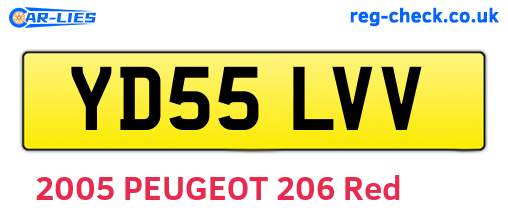 YD55LVV are the vehicle registration plates.