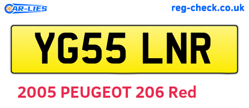 YG55LNR are the vehicle registration plates.