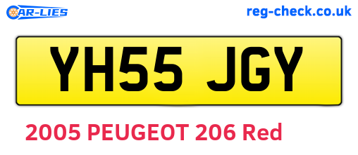 YH55JGY are the vehicle registration plates.