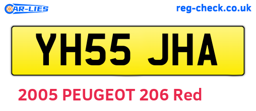YH55JHA are the vehicle registration plates.