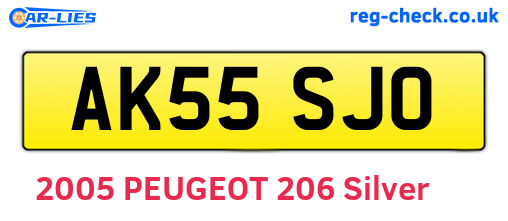 AK55SJO are the vehicle registration plates.
