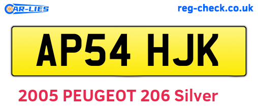 AP54HJK are the vehicle registration plates.