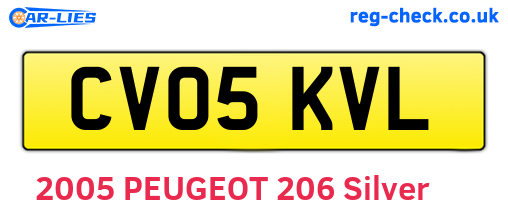 CV05KVL are the vehicle registration plates.