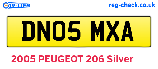 DN05MXA are the vehicle registration plates.