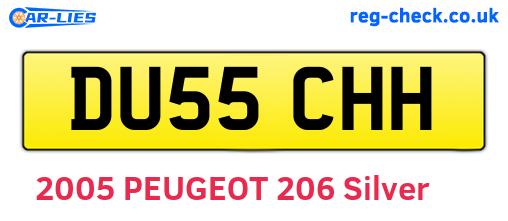 DU55CHH are the vehicle registration plates.
