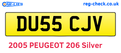 DU55CJV are the vehicle registration plates.