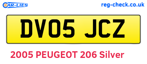 DV05JCZ are the vehicle registration plates.