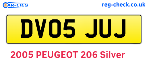 DV05JUJ are the vehicle registration plates.