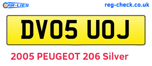 DV05UOJ are the vehicle registration plates.