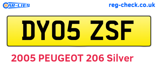 DY05ZSF are the vehicle registration plates.