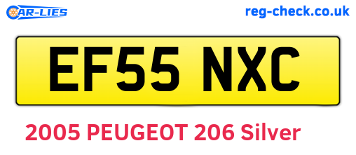EF55NXC are the vehicle registration plates.
