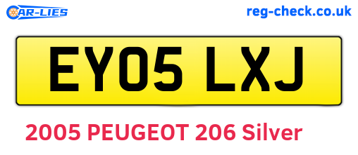 EY05LXJ are the vehicle registration plates.