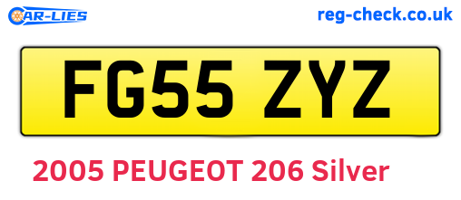 FG55ZYZ are the vehicle registration plates.