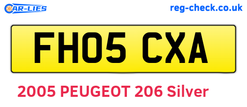 FH05CXA are the vehicle registration plates.