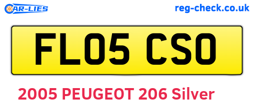 FL05CSO are the vehicle registration plates.