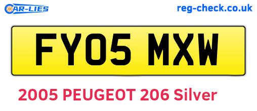 FY05MXW are the vehicle registration plates.