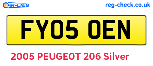 FY05OEN are the vehicle registration plates.