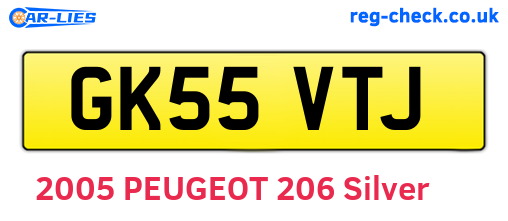 GK55VTJ are the vehicle registration plates.