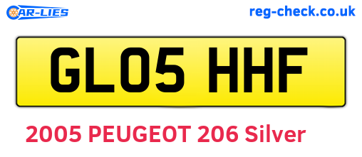 GL05HHF are the vehicle registration plates.