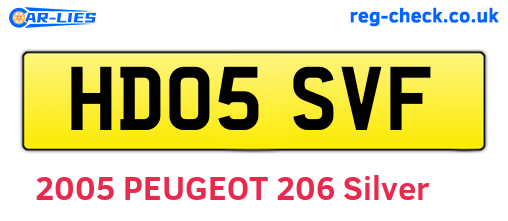 HD05SVF are the vehicle registration plates.