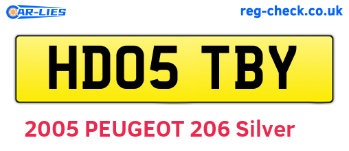HD05TBY are the vehicle registration plates.