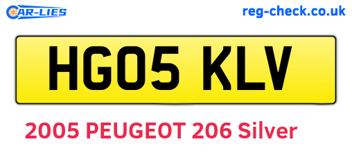 HG05KLV are the vehicle registration plates.