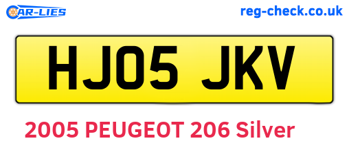 HJ05JKV are the vehicle registration plates.
