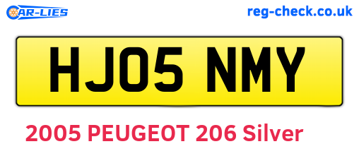 HJ05NMY are the vehicle registration plates.