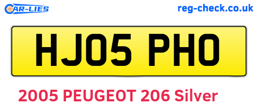 HJ05PHO are the vehicle registration plates.